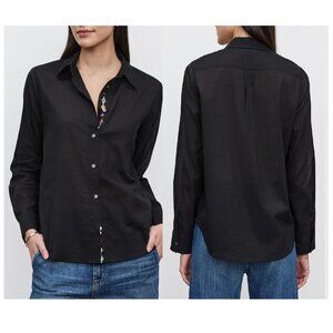 NWT VELVET BY GRAHAM & SPENCER CARISSA BUTTON UP SHIRT IN BLACK SIZE S